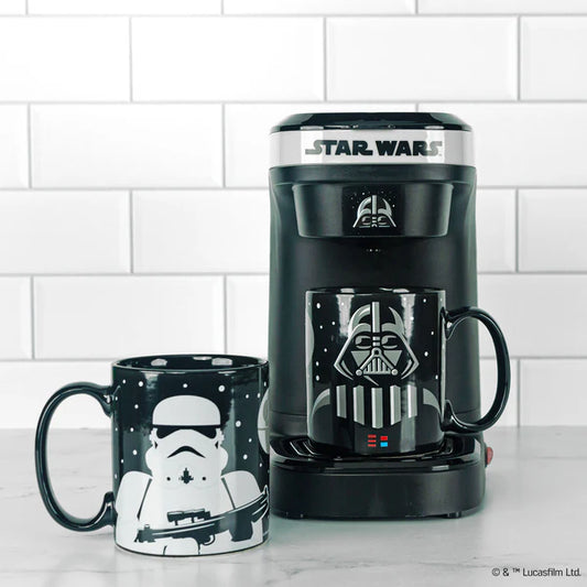 Star Wars Single-Serve Coffee Maker – With Darth Vader & Stormtrooper 12oz Ceramic Mugs